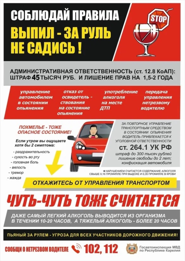 Выпил-не садись за руль!